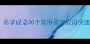三步搞定易学成语30个常用易字成语快速掌握指南