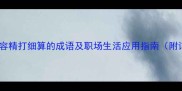 10个形容精打细算的成语及职场生活应用指南附详细