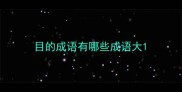 目的成语有哪些成语大