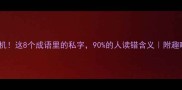 私字藏玄机这8个成语里的私字90的人读错含义附趣味记忆法