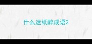 什么迷纸醉成语