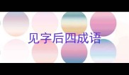 见字后四成语