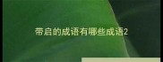 带启的成语有哪些成语