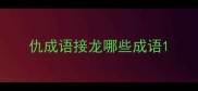 仇成语接龙哪些成语