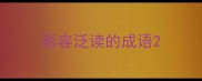 形容泛读的成语