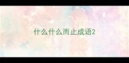 什么什么而止成语