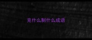 克什么制什么成语