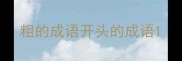 粗的成语开头的成语