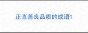 正直善良品质的成语