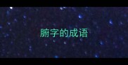 腑字的成语
