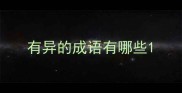 有异的成语有哪些