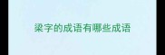 梁字的成语有哪些成语