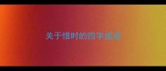 关于惜时的四字成语