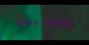 院字开头的成语