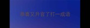 恭喜又升官了打一成语