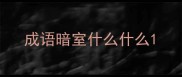 成语暗室什么什么