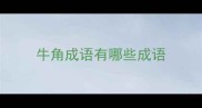 牛角成语有哪些成语
