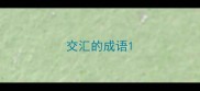 交汇的成语