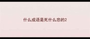什么成语是死什么悲的