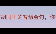 道北成语图鉴这些藏在胡同里的智慧金句你学会几个能吹爆朋友圈