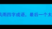 10个最常用的风雨四字成语最后一个太经典了