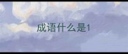 成语什么是