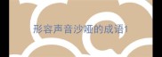 形容声音沙哑的成语