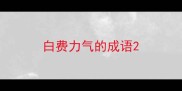 白费力气的成语