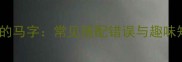 成语中的马字常见搭配错误与趣味知识全
