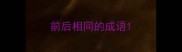 前后相同的成语