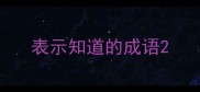 表示知道的成语