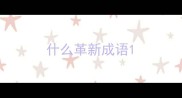 什么革新成语