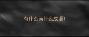 有什么而什么成语