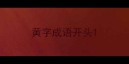 黄字成语开头