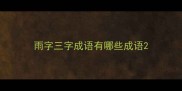 雨字三字成语有哪些成语