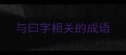 与曰字相关的成语