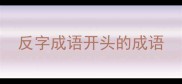 反字成语开头的成语