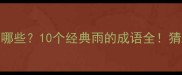 雨的成语有哪些10个经典雨的成语全猜对5个算你牛