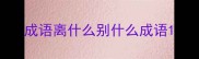 成语离什么别什么成语