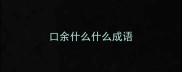 口余什么什么成语