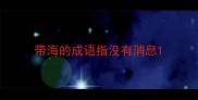 带海的成语指没有消息