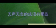 无声无息的成语有哪些