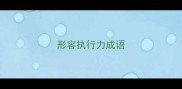 形容执行力成语