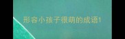 形容小孩子很萌的成语
