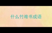 什么竹难书成语