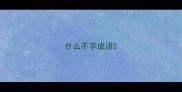 什么不字成语