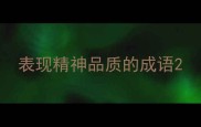 表现精神品质的成语