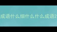 成语什么细什么什么成语