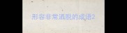 形容非常洒脱的成语