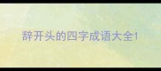 辞开头的四字成语大全